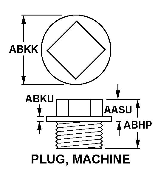 PLUG,MACHINE THREAD | 5365-00-004-0392, 000040392