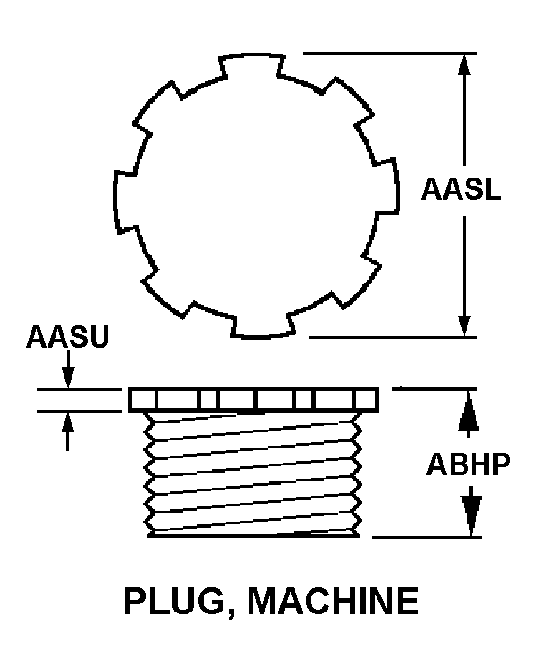 PLUG,MACHINE THREAD | 5365-00-043-1503, 000431503