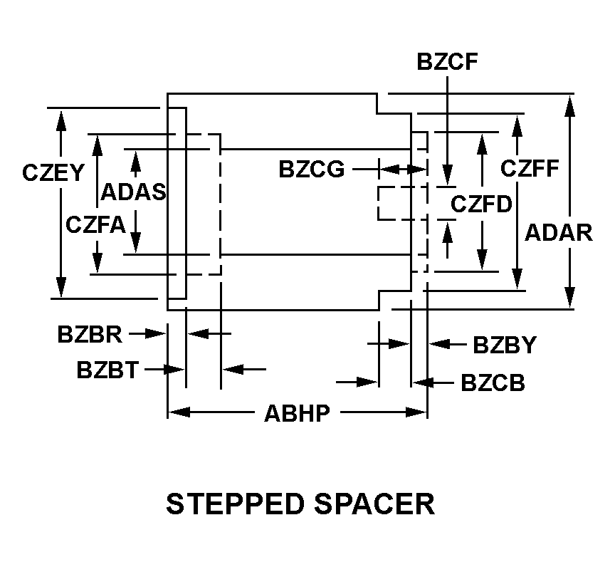 SPACER,STEPPED | 5365-00-004-3642, 000043642