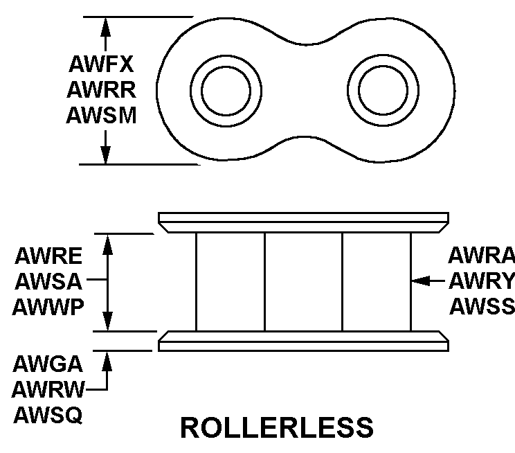 CHAIN,ROLLER | 3020-00-021-5839, 000215839