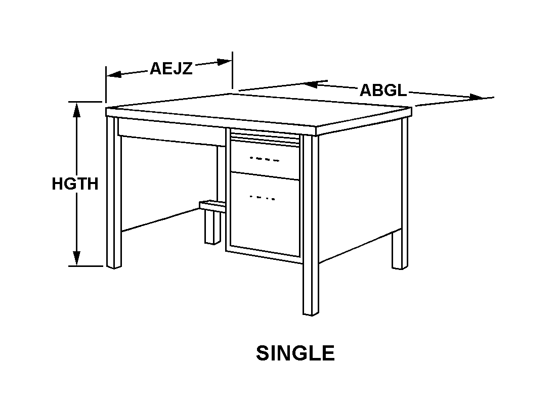 DESK,FLAT TOP | 6530-00-705-4975, 007054975