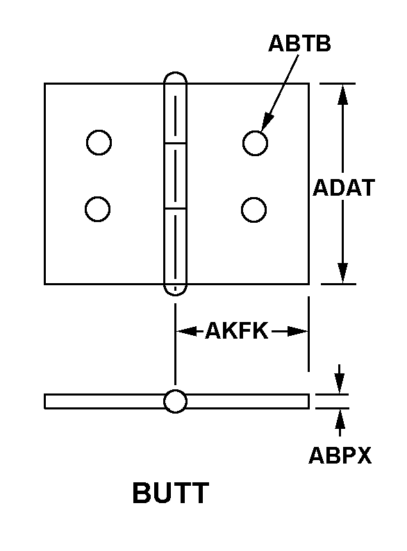 HINGE,BUTT | 5340-00-007-6343, 000076343