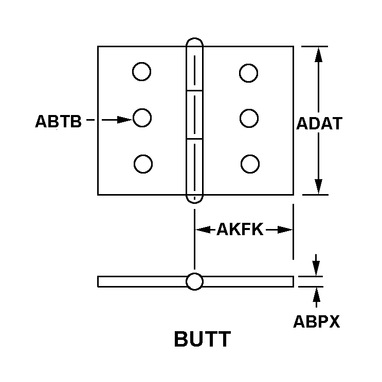 HINGE,BUTT | 5340-00-050-3014, 000503014 HINGE,BUTT | 5340-00-050-3014, 000503014