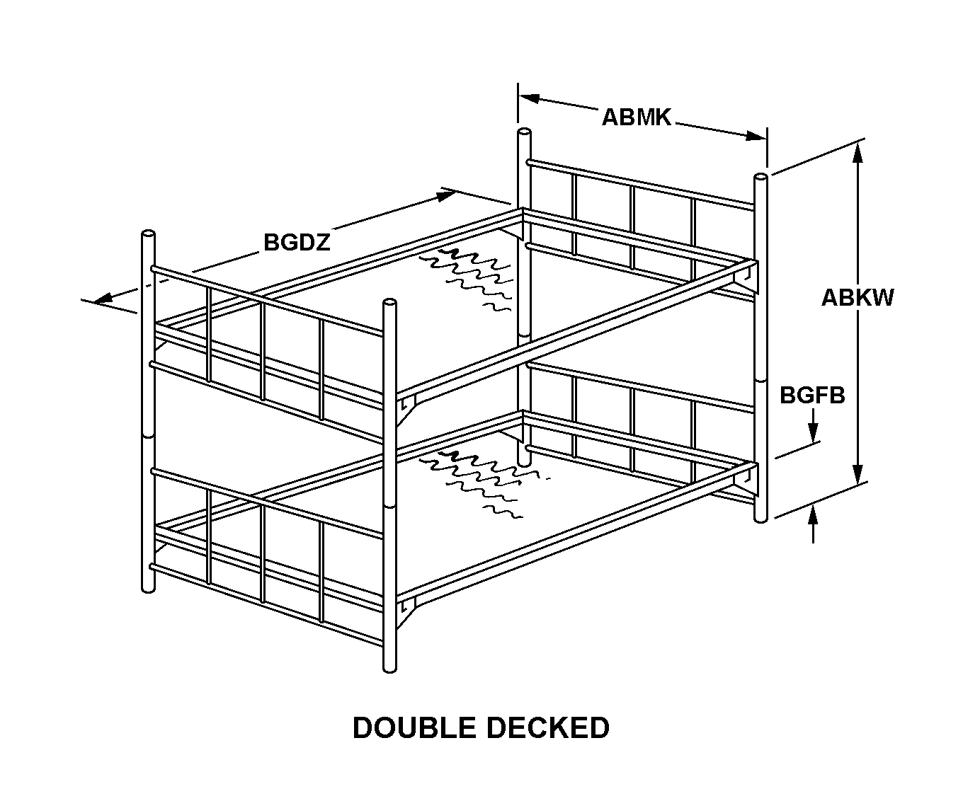 BED,NONADJUSTABLE | 7105-00-551-9170, 005519170