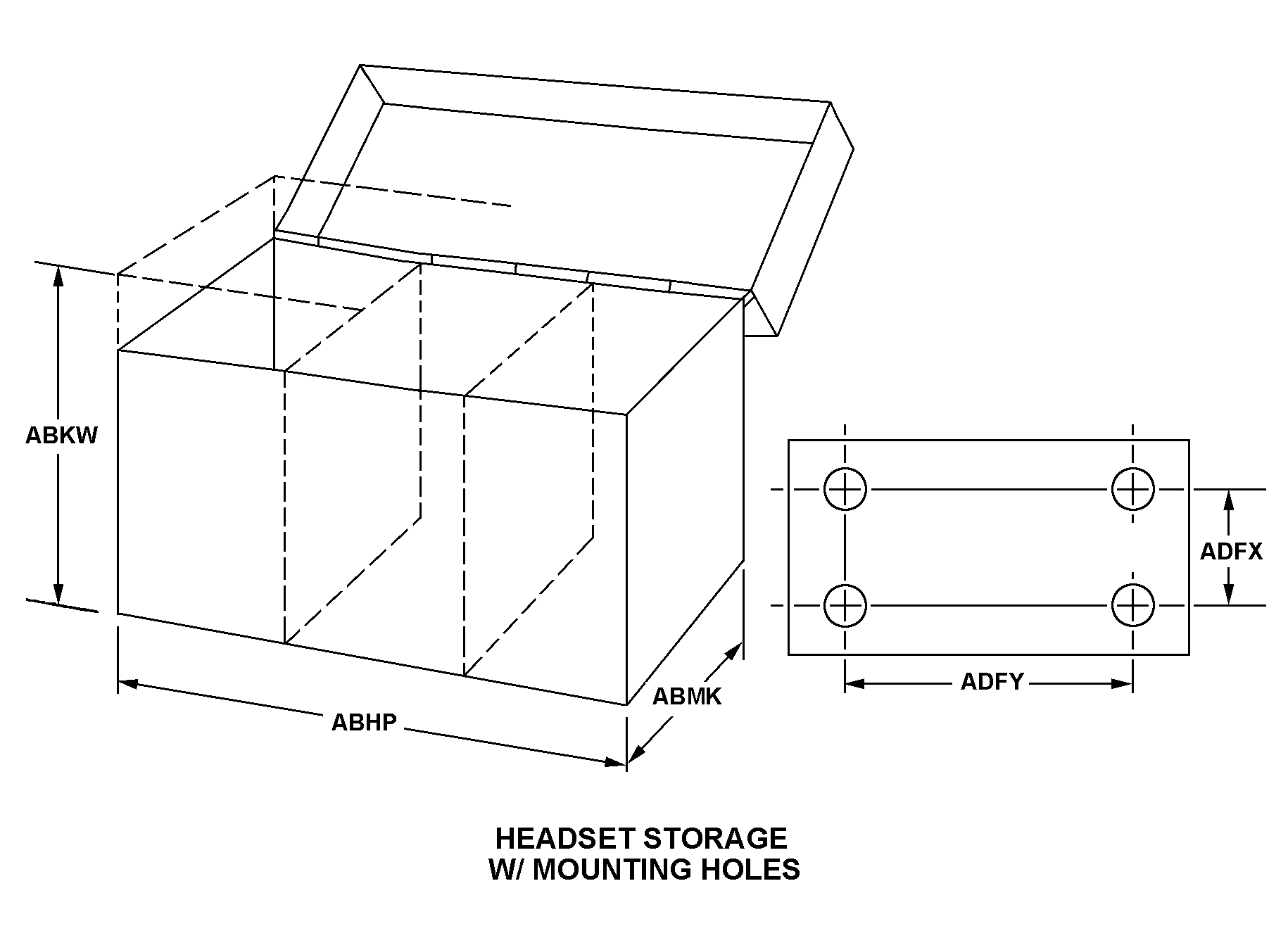 BOX,HEADSET STORAGE | 5965-00-223-6349, 002236349