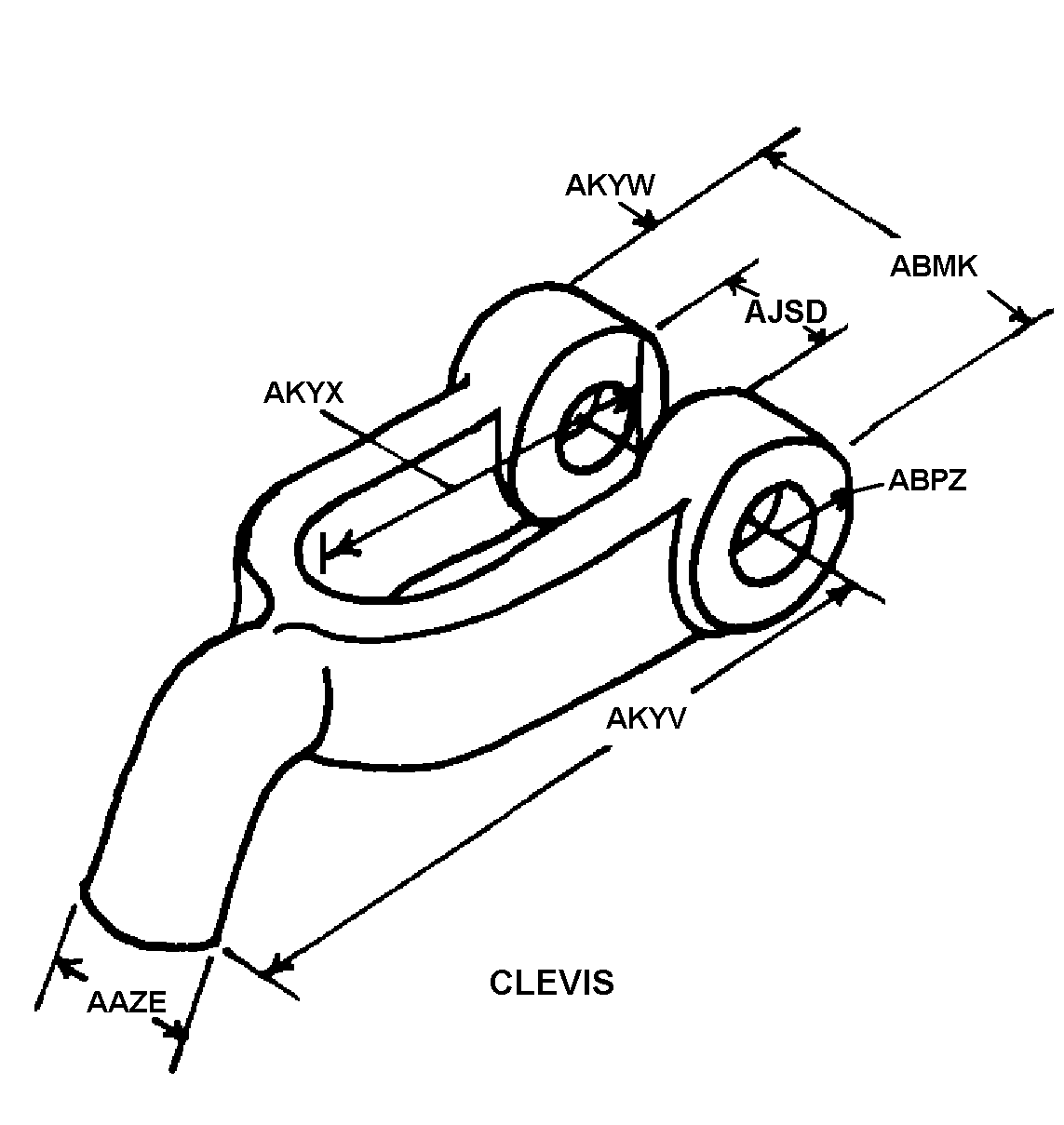 CLEVIS,ROD END | 5340-00-006-8021, 000068021