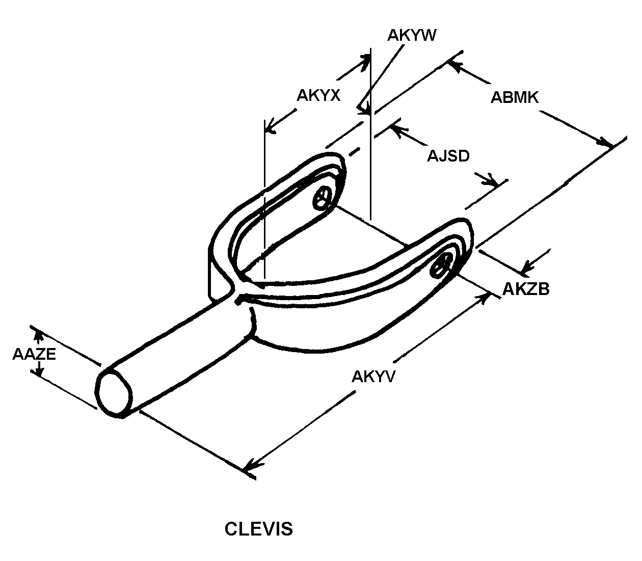 CLEVIS,ROD END | 5340-00-046-0360, 000460360 CLEVIS,ROD END | 5340-00-046-0360, 000460360