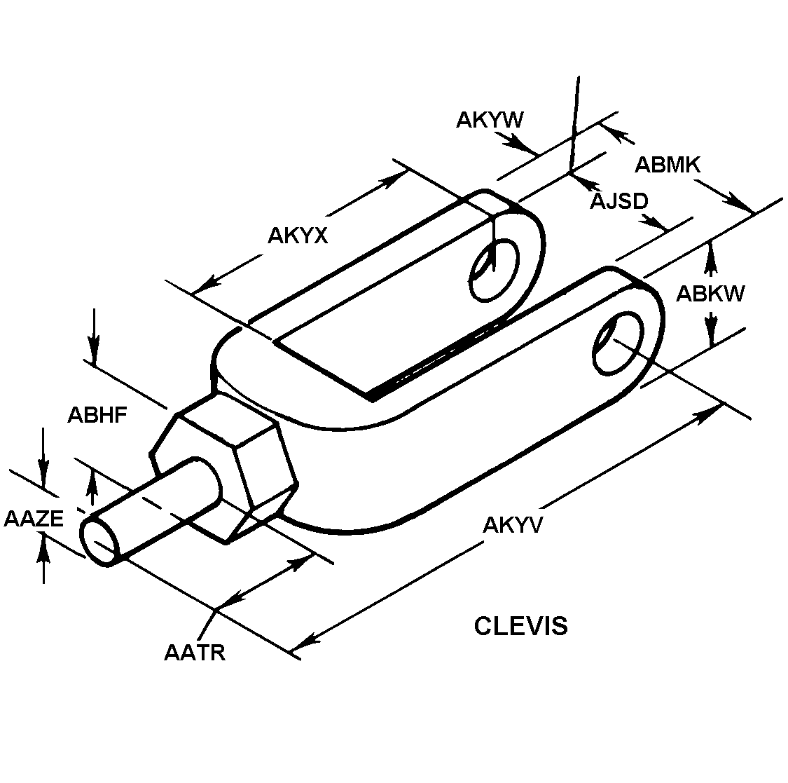 CLEVIS,ROD END | 5340-00-025-8311, 000258311