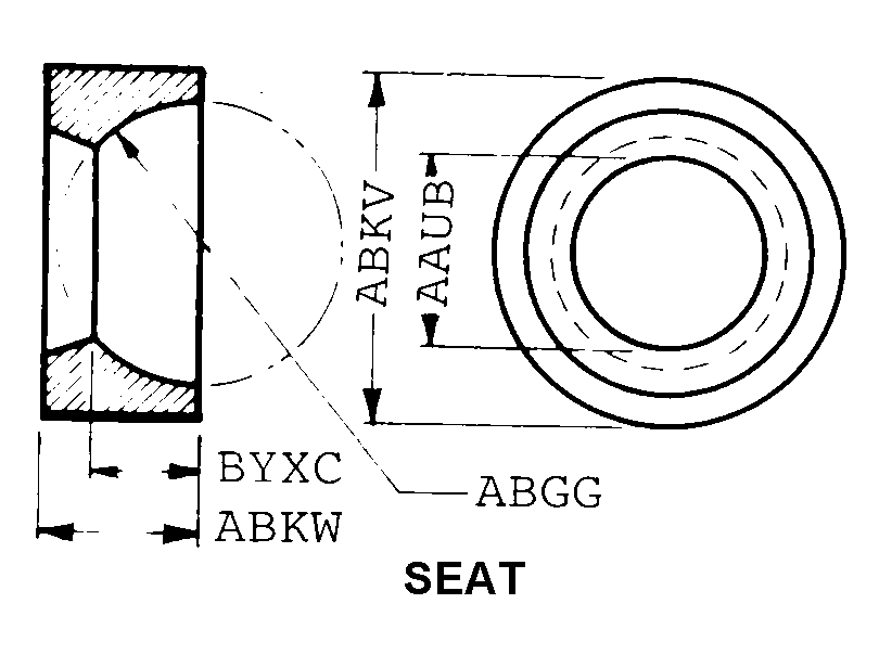 SEAT,BALL SOCKET | 1240-00-065-1054, 000651054