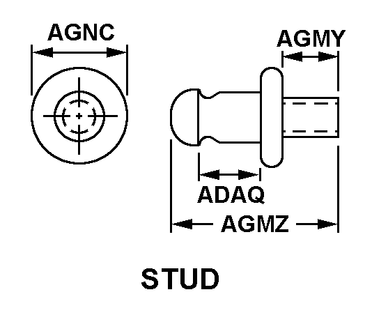 STUD,SNAP FASTENER | 5325-00-020-6689, 000206689