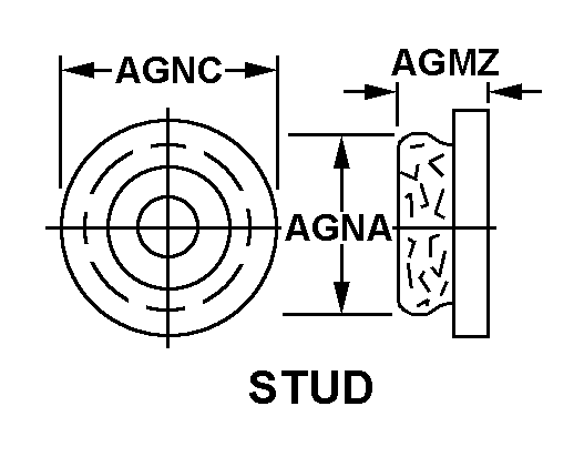 STUD,SNAP FASTENER | 5325-00-174-2923, 001742923