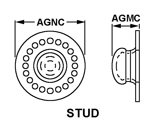 STUD,SNAP FASTENER | 5325-00-174-9039, 001749039