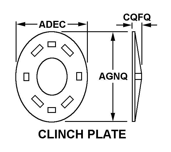 CLINCH PLATE,SNAP F | 5325-00-134-3530, 001343530