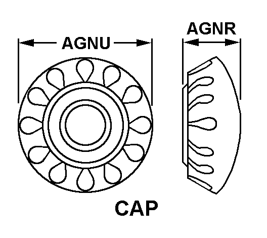 CAP,SNAP FASTENER | 5325-00-285-3353, 002853353