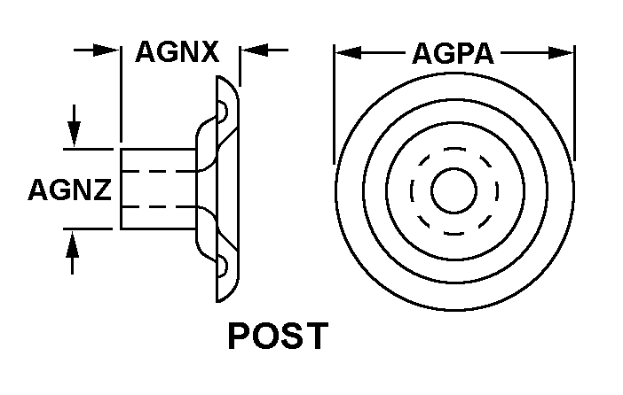 POST,SNAP FASTENER | 5325-00-174-2891, 001742891