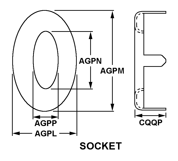 SOCKET,TURNBUTTON F | 5325-00-025-3038, 000253038