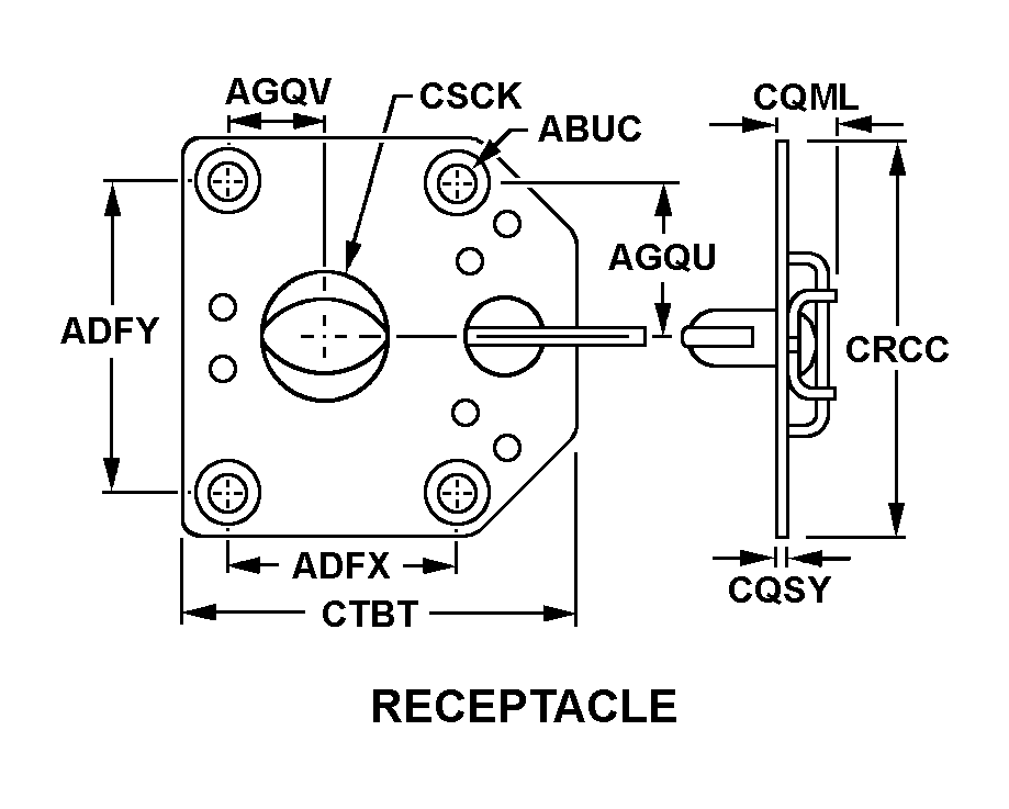 RECEPTACLE,POSITIVE | 5325-00-025-2238, 000252238