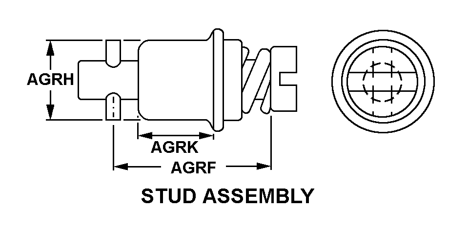 STUD ASSEMBLY,TURNL | 5325-00-001-9016, 000019016