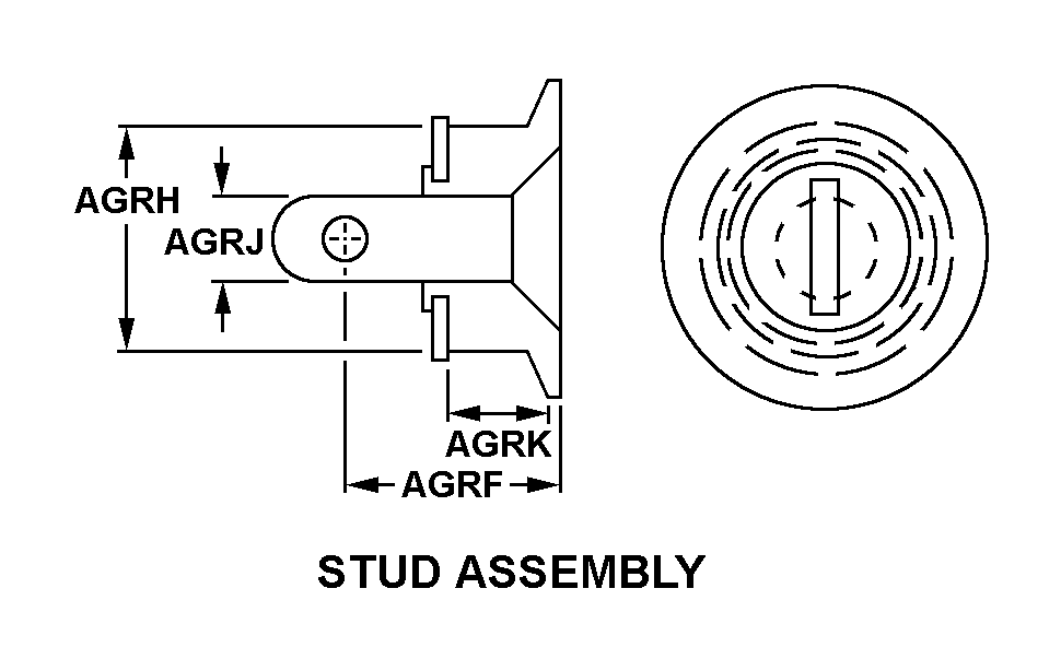 STUD ASSEMBLY,TURNL | 5325-00-003-9536, 000039536