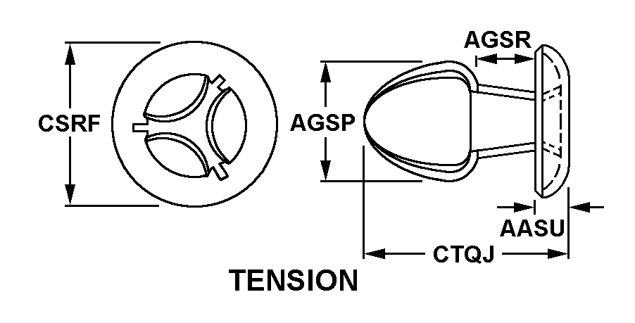 FASTENER,SPRING TEN | 5325-00-027-0191, 000270191