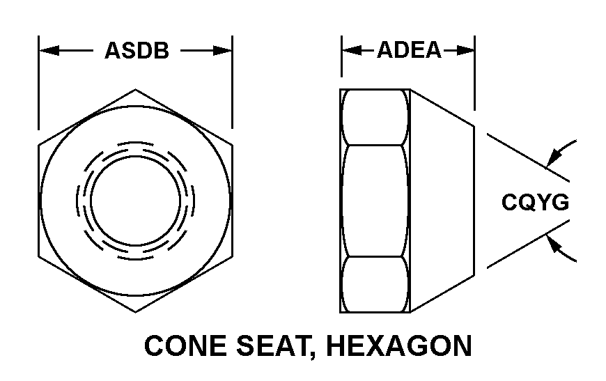 NUT,PLAIN,CONE SEAT | 5310-00-008-9880, 000089880 NUT,PLAIN,CONE SEAT | 5310-00-008-9880, 000089880
