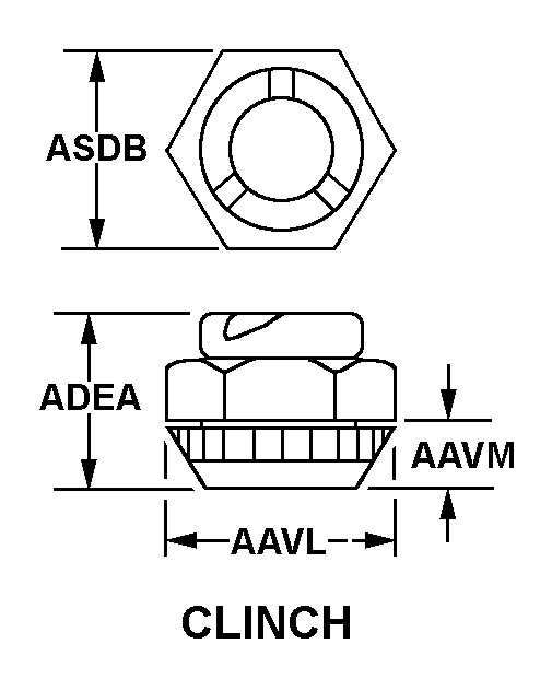NUT,SELF-LOCKING,CL | 5310-00-005-0525, 000050525 NUT,SELF-LOCKING,CL | 5310-00-005-0525, 000050525