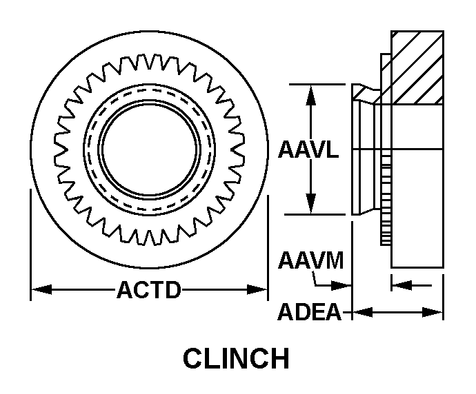 NUT,PLAIN,CLINCH | 5310-00-004-2201, 000042201