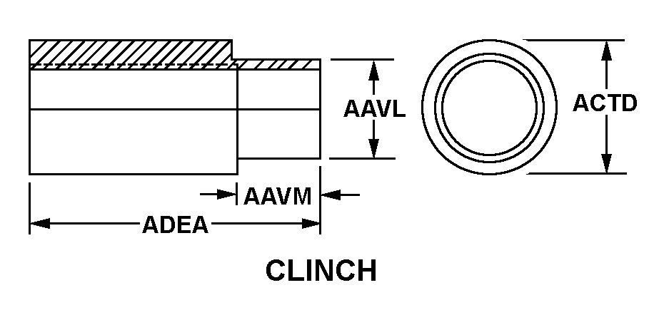 NUT,PLAIN,CLINCH | 5310-00-005-5961, 000055961 NUT,PLAIN,CLINCH | 5310-00-005-5961, 000055961