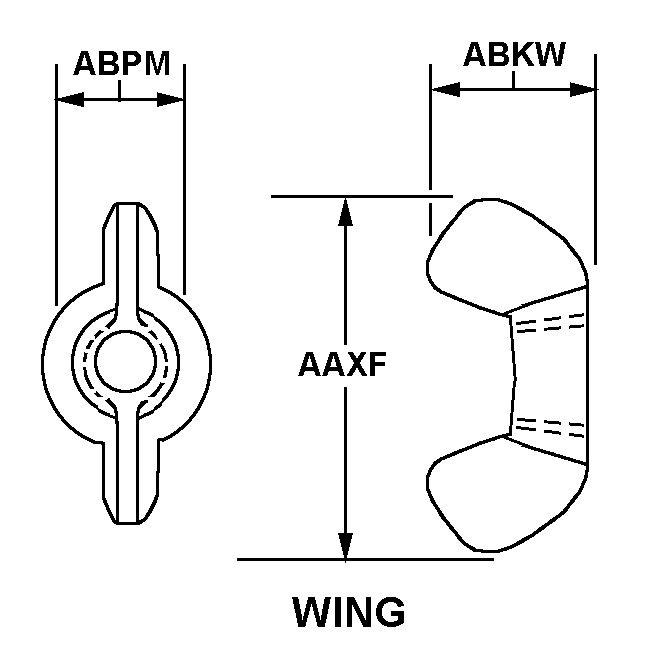 NUT,PLAIN,WING | 5310-00-004-3220, 000043220 NUT,PLAIN,WING | 5310-00-004-3220, 000043220