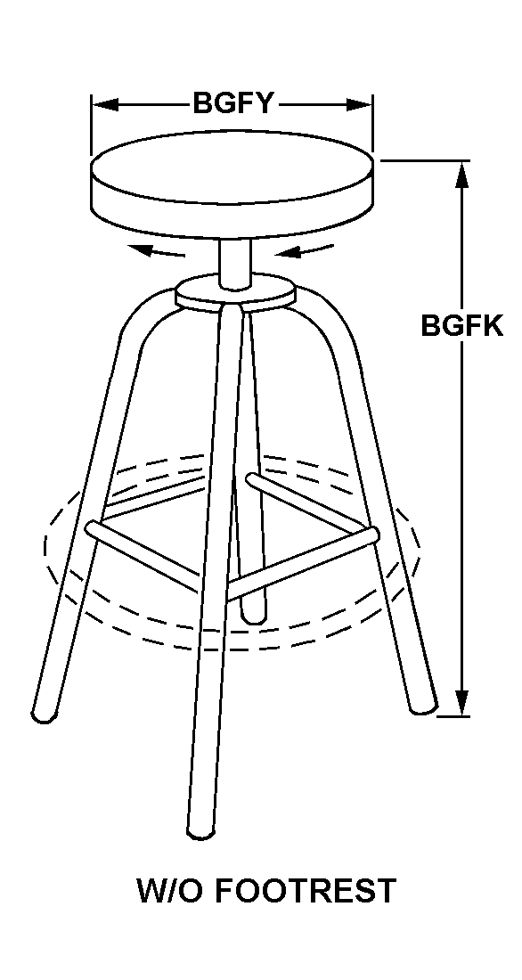 STOOL,REVOLVING | 7195-01-084-9379, 010849379